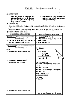 Bài giảng môn Hình học lớp 7 - Tiết 30: Ôn tập học kì I ( tiết 2 )