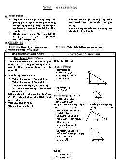 Bài giảng môn Hình học lớp 7 - Tiết 38: Định lý pitago