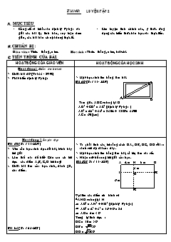 Bài giảng môn Hình học lớp 7 - Tiết 40: Luyện tập 2