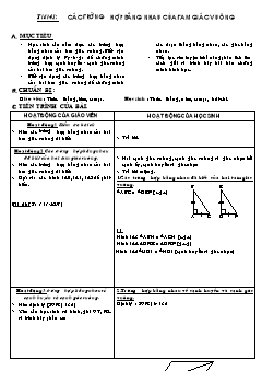 Bài giảng môn Hình học lớp 7 - Tiết 41: Các trường hợp bằng nhau của tam giác vuông