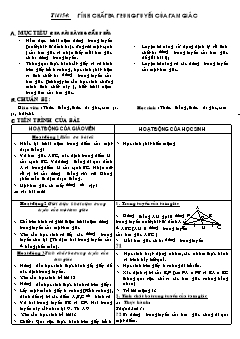 Bài giảng môn Hình học lớp 7 - Tiết 54: Tính chất ba trung tuyến của tam giác