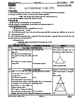 Bài giảng môn Hình học lớp 7 - Tuần 21 - Tiết 36: Bài 6: Tam giác cân