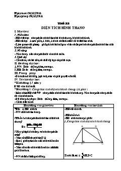 Bài giảng môn Hình học lớp 8 - Tiết 33: Diện tích hình thang