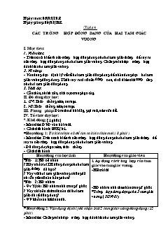 Bài giảng môn Hình học lớp 8 - Tiết 48: Các trường hợp đồng dạng của hai tam giác vuông