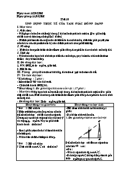 Bài giảng môn Hình học lớp 8 - Tiết 50: Ứng dụng thực tế của tam giác đồng dạng