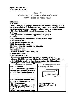 Bài giảng môn Hình học lớp 8 - Tiết 55: Hình hộp chữ nhật