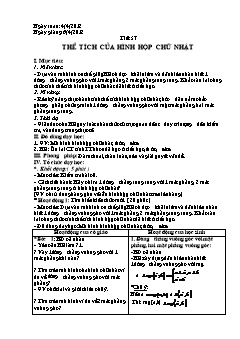 Bài giảng môn Hình học lớp 8 - Tiết 57: Thể tích của hình hộp chữ nhật