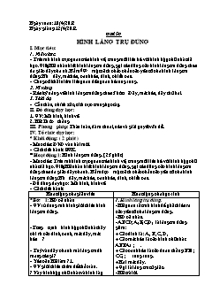 Bài giảng môn Hình học lớp 8 - Tiết 59: Hình lăng trụ đứng