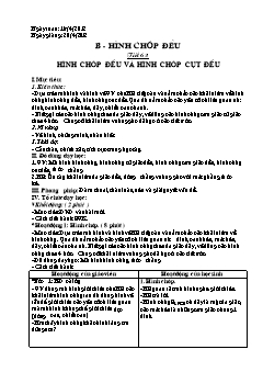 Bài giảng môn Hình học lớp 8 - Tiết 63: Hình chóp đều và hình chóp cụt đều