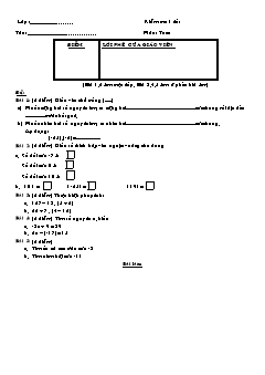 Bài giảng môn Số học lớp 6 - Kiểm tra: 1 tiết