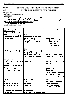 Bài giảng môn Số học lớp 6 - Tiết 1 - Bài 1: Tập hợp. Phần tử của tập hợp (tiết 1)