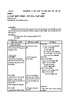 Bài giảng môn Số học lớp 6 - Tiết 1 - Bài 1: Tập hợp. Phần tử của tập hợp (tiếp)