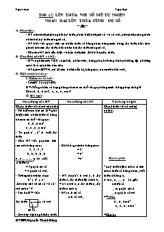 Bài giảng môn Số học lớp 6 - Tiết 12: Lũy thừa với số mũ tự nhiên nhân hai lũy thừa cùng cơ số