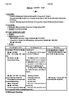 Bài giảng môn Số học lớp 6 - Tiết 26 : Luyện tập