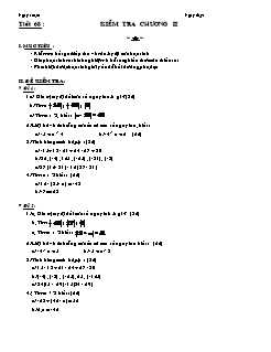Bài giảng môn Số học lớp 6 - Tiết 68 : Kiểm tra chương 2