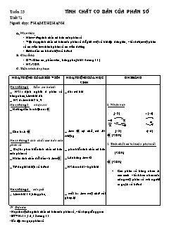 Bài giảng môn Số học lớp 6 - Tiết 71 - Tuần 23: Tính chất cơ bản của phân số