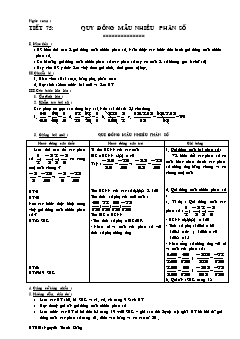 Bài giảng môn Số học lớp 6 - Tiết 75: Quy đồng mẫu nhiều phân số