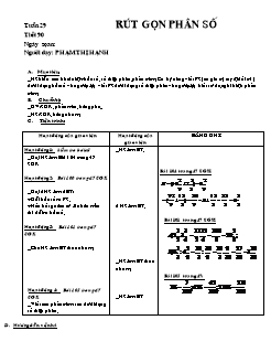 Bài giảng môn Số học lớp 6 - Tiết 90 - Tuần 29: Rút gọn phân số