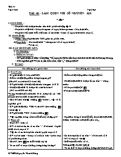 Bài giảng môn Số học lớp 6 - Tuần 14 - Tiết 40 : Làm quen với số nguyên âm