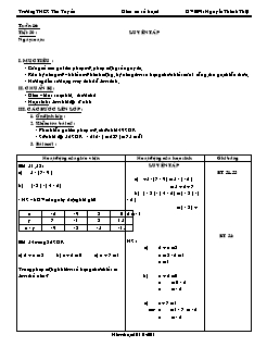 Bài giảng môn Số học lớp 6 - Tuần 16: Tiết 50 : Luyện tập