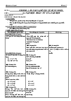 Bài giảng môn Số học lớp 6 - Tuần 17 - Tiết 1 - Bài 1: Tập hợp. Phần tử của tập hợp