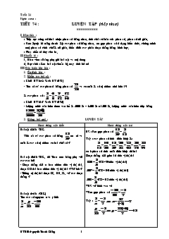 Bài giảng môn Số học lớp 6 - Tuần 24 - Tiết 74 : Luyện tập (tiếp theo)
