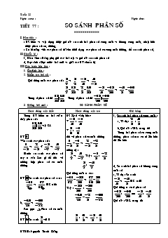 Bài giảng môn Số học lớp 6 - Tuần 25 - Tiết 77 : So sánh phân số