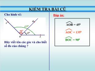 Bài giảng môn toán lớp 6 - Tiết 19 - Bài 5: Vẽ góc cho biết số đo