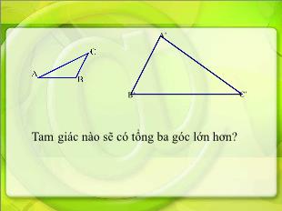 Bài giảng môn toán lớp 7 - Bài 1: Tổng ba góc của một tam giác (tiết 2)