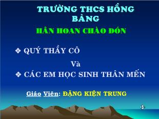 Bài giảng môn toán lớp 7 - Bài 4: Một số hệ thức về cạnh và góc trong tam giác vuông