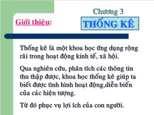 Bài giảng môn toán lớp 7 - Chương 3: Thống kê