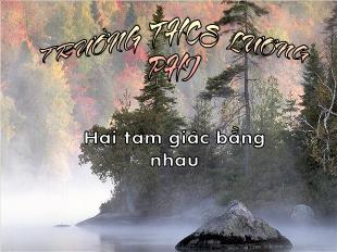 Bài giảng môn toán lớp 7 - Hai tam giác bằng nhau (tiết 9)