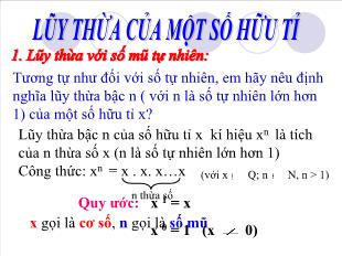 Bài giảng môn toán lớp 7 - Lũy thừa của một số hữu tỉ