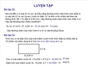 Bài giảng môn toán lớp 7 - Luyện tập (tiếp)