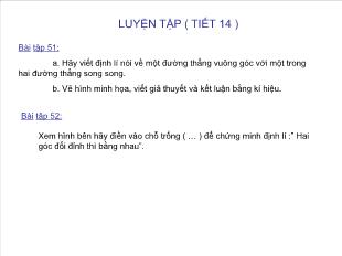 Bài giảng môn toán lớp 7 - Luyện tập ( tiết 14 )