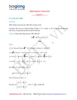 Bài giảng môn toán lớp 7 - Nhận dạng tam giác (tiếp)