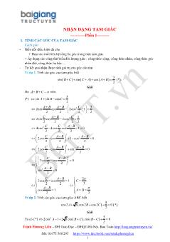 Bài giảng môn toán lớp 7 - Nhận dạng tam giác