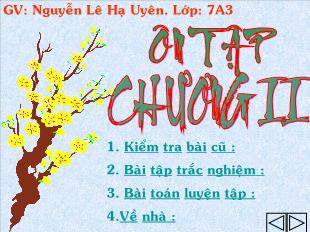 Bài giảng môn toán lớp 7 - Ôn tập Chương II (tiết 4)