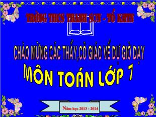 Bài giảng môn toán lớp 7 - Tiết 15 - Bài 10: Làm tròn số (tiếp theo)