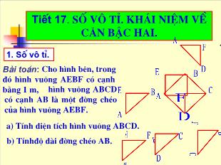 Bài giảng môn toán lớp 7 - Tiết 17: Số vô tỉ. Khái niệm về căn bậc hai