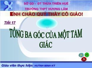 Bài giảng môn toán lớp 7 - Tiết 17: Tổng ba góc của một tam giác (tiết 7)