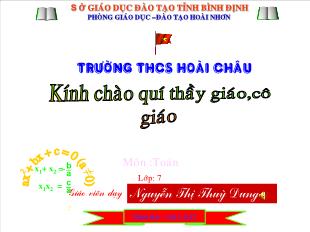 Bài giảng môn toán lớp 7 - Tiết 30: Ôn tập học kì 1