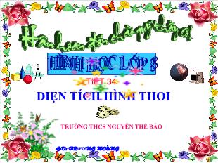 Bài giảng môn Toán lớp 7 - Tiết 34: Diện tích hình thoi