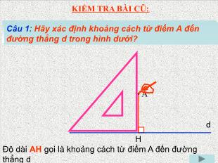 Bài giảng môn toán lớp 7 - Tiết 55: Tính chất tia phân giác của một góc (tiếp theo)