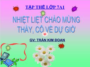 Bài giảng môn toán lớp 7 - Tuần 12 - Tiết 24  - Bài 2: Một số bài toán về đại lượng tỉ lệ thuận