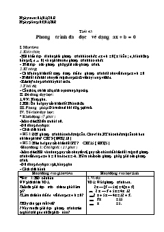 Bài giảng môn toán lớp 8 - Tiết 43: Phương trình đưa được về dạng ax + b = 0