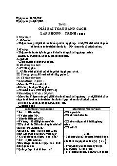 Bài giảng môn toán lớp 8 - Tiết 51: Giải bài toán bằng cách lập phương trình ( tiếp )