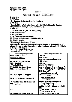 Bài giảng môn toán lớp 8 - Tiết 55: Ôn tập chương III (Tiếp)