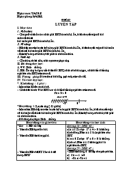 Bài giảng môn toán lớp 8 - Tiết 63: Luyện tập