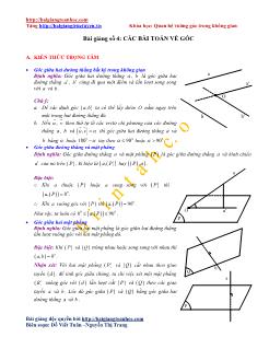 Bài giảng số 4: các bài toán về góc